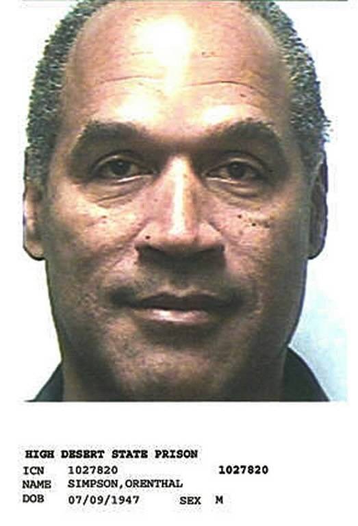 This is O.J. Simpson's booking photo in Nevada's High Desert State Prison.