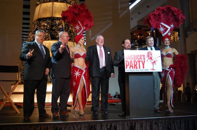 Tourism officials, including Las Vegas Mayor Oscar Goodman, announced plans Tuesday afternoon for celebrations during New Year's Eve on the Strip and downtown. 