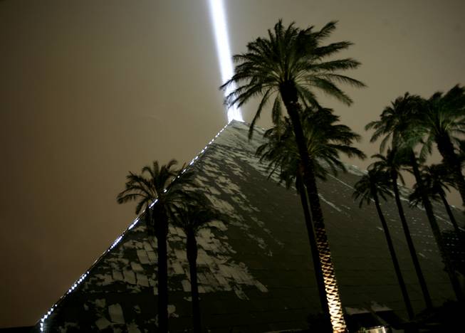 The Luxor pyramid, hard to miss, even if it happens to snow.