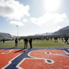 BYU practices at Bishop Gorman's football field in preparation for Saturday's game against Arizona in the Las Vegas Bowl.