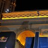 Robbie Maddison jumps onto the Arch De Triumph at the Paris Las Vegas on New Year's Eve.