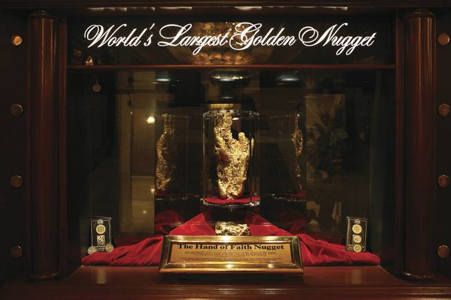 At nearly 62 pounds, "The Hand of Faith Nugget" is on display at Golden Nugget. 