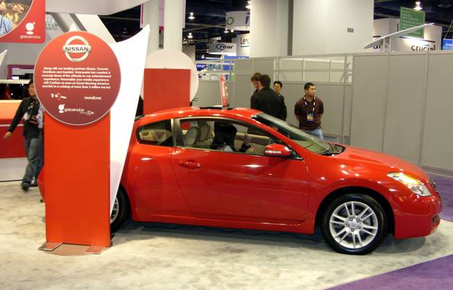 The Award Winning Nissan Altima demonstration vehicle on display at the Gracenote booth during CES 2009.