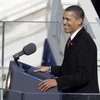 President Barack Obama gives his inaugural address at the U.S. Capitol in Washington.