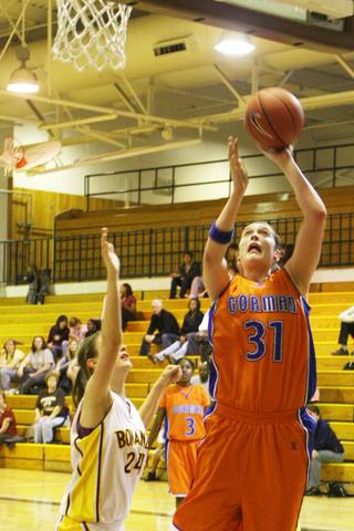 Bishop Gorman center Dannielle Diamant shoots for the basket against the Bengals at Bonanza High School on Tuesday.
