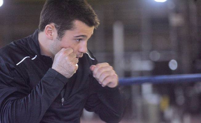 Bradley Blankenship warms up at the beginning of his training session at Elite Boxing Gym. Blankenship made his professional boxing debut Friday night at the Rio. 