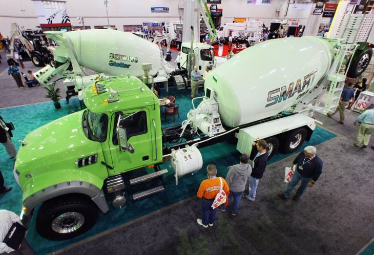 Attendance dries up: Conventiongoers look over a cement truck during the World of Concrete convention at the Las Vegas Convention Center on Feb. 3. 