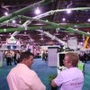 Jim Graham, left, of Swing America, and Rod Brekhus of Pumpmaster attend the World of Concrete convention, which filled less space this year than in previous years.