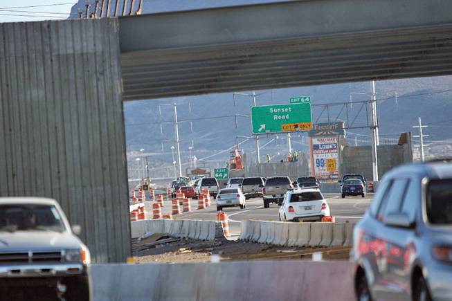 Construction continues Tuesday on the Interstate 515 Galleria Mall Interchange at U.S. 95 and Sunset Road.