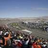 The Air Force Thunderbirds fly over the track before the NASCAR UAW-Dodge 400 auto race at Las Vegas Motor Speedway on March 2, 2008. 