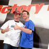 Brothers Kyle, left, and Kurt Busch pose for photos during the Sprint for Kids Challenge held at Pole Position Raceway in Las Vegas Thursday, February 26, 2009. Busch and other NASCAR celebrities participated in the team endurance kart race to benefit the Kurt Busch Foundation.