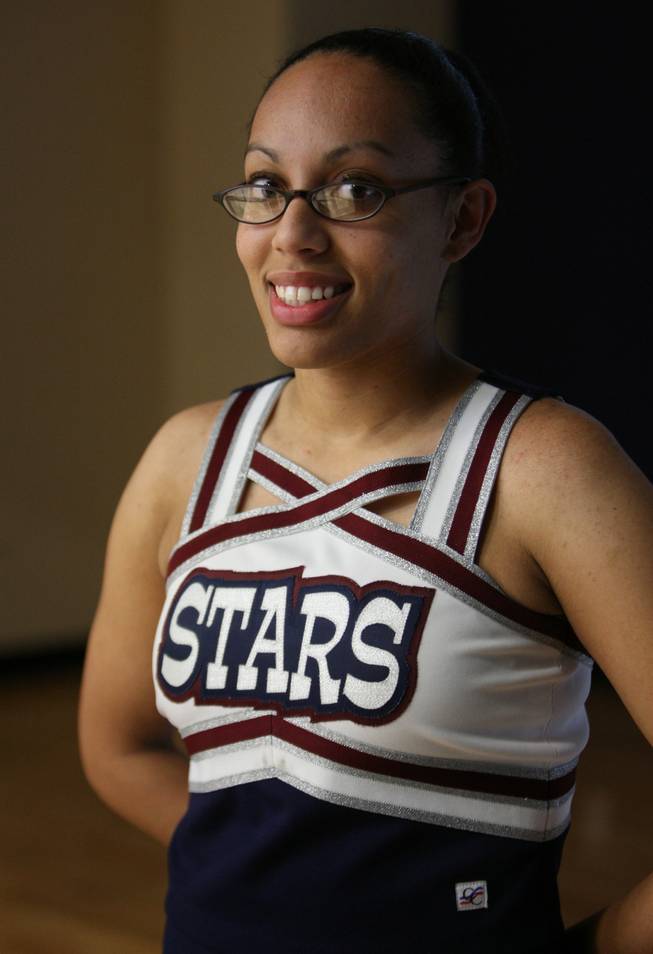 Ashley Justice, a cheerleader and senior at Agassi College Preparatory Academy, became interested in military service through the North Las Vegas Police Explorer Program.