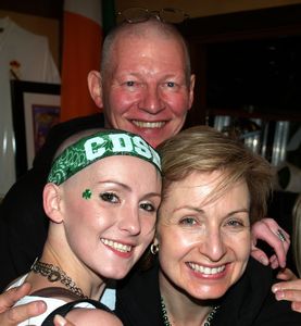 The McMullans are "Cirqued" during the St. Baldrick's event.