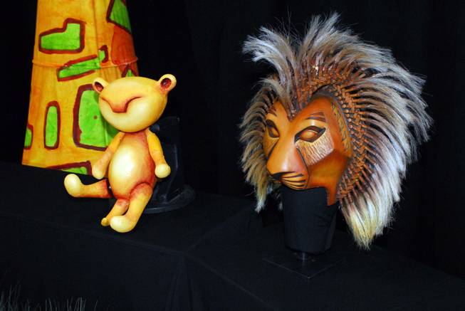 A wooden puppet and a Simba mask are props in the new Las Vegas production of The Lion King, which opens with a preview performance May 5, 2009, at the Mandalay Bay Theatre. The 80-member cast and crew began preparing for the show Monday, March 9, 2009, at the rehearsal hall in a fittingly named place --  the Safari Business Park, 7850 Dean Martin Dr. 