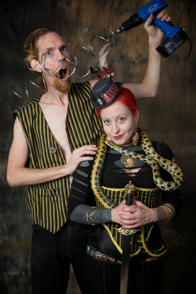 Two performers in the adult production "Freaks, which started Friday, March 13,  at O'Sheas.