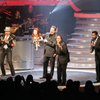 The Commodores make a surprise guest appearance as puppeteer-impressionist Terry Fator performs during his opening night Saturday at The Mirage.