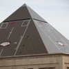 The new ad on the side of the Luxor is modeled after a camera screen, with a recording light at the top and the "Welcome to Fabulous Las Vegas" sign focused in the center of the frame. 