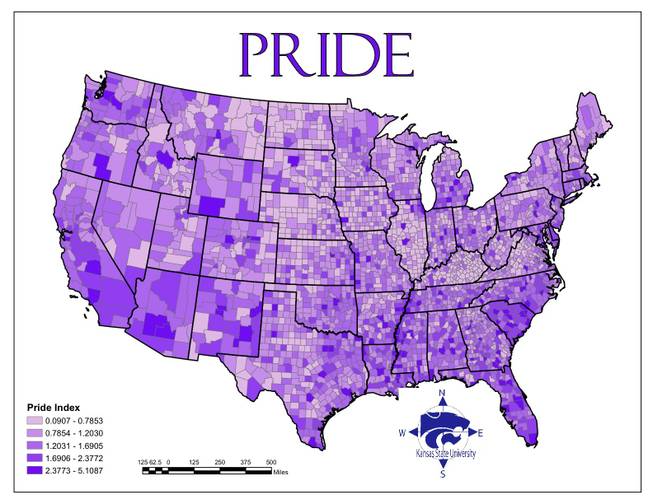 Geographers from Kansas State University did a study called "The Spatial Distribution of the Seven Deadly Sins
within Nevada." They also looked at sins nationwide. 