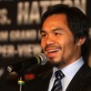Manny Pacquiao of Philippines speaks during a news conference in Hollywood, California on March 30, 2009. Hatton and Pacquiao will meet for a junior welterweight (140 lbs) bout at the MGM Grand Garden Arena in Las Vegas on May 2. 