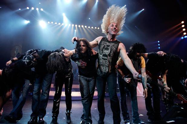 Performers, including Dee Snider of Twisted Sister, center, take a bow together after a performance of "Monster Circus" at the Hilton Theatre inside the Las Vegas Hilton Thursday, March 26, 2009. 