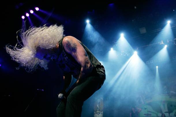 Dee Snider sings lead vocals during a performance of 