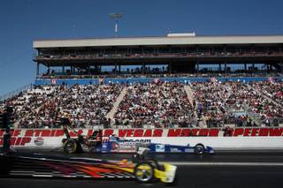 Race action Sunday at the 10th Annual SummitRacing.com NHRA Nationals at The Strip at the Las Vegas Motor Speedway.