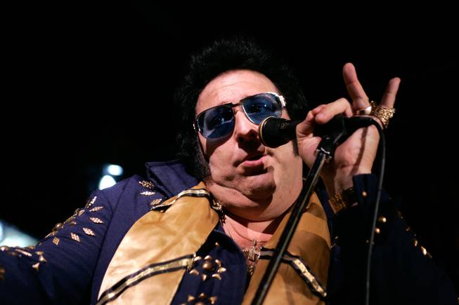 Pete "Big Elvis" Vallee performs as "Big Elvis" at Bill's Gamblin' Hall and Saloon in Las Vegas Tuesday, April 21, 2009. 