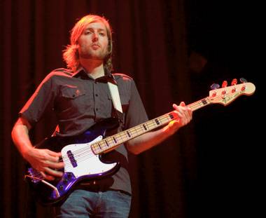 Bassist Mark Stoermer of the Killers performs at the House of Blues inside Mandalay Bay Sunday, September 19, 2004.