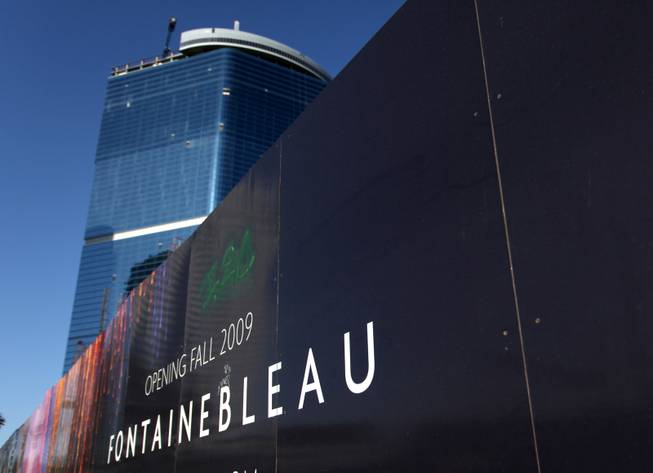 The Fontainebleau Resort on the north end of the Las Vegas Strip is shown under construction in April. 