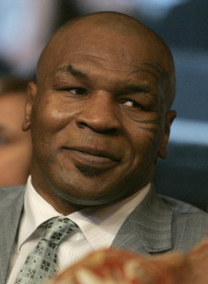 Mike Tyson is spotted at the IBF/IBO light heavyweight title fight between Chad Dawson and Antonio Tarver Saturday night at the Hard Rock Hotel & Casino.