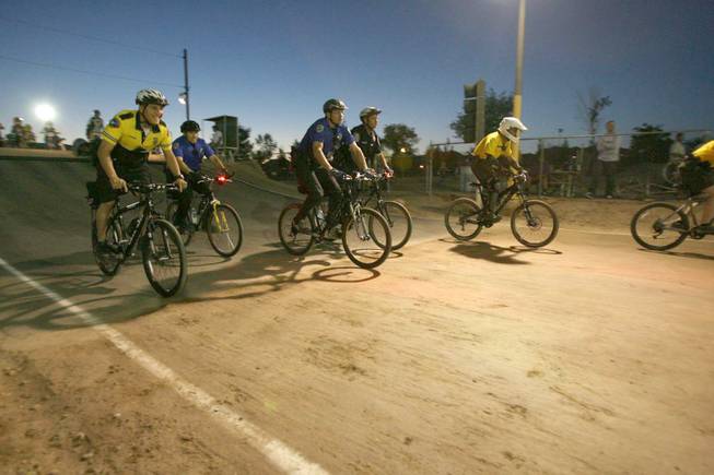 Officers from various agencies ride during the annual BMX Is Not A Crime.