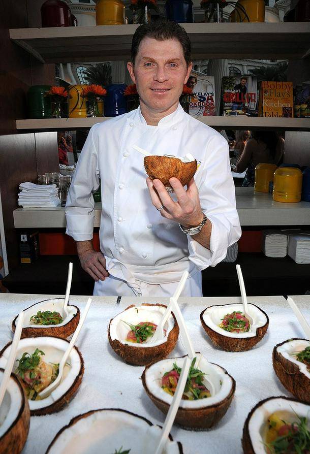 Some 450 coconuts were cut in half for Bobby Flay's culinary creation at Vegas Uncork'd 2009.