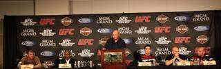 The UFC 98 press conference was held Thursday at the MGM Grand Garden Arena.