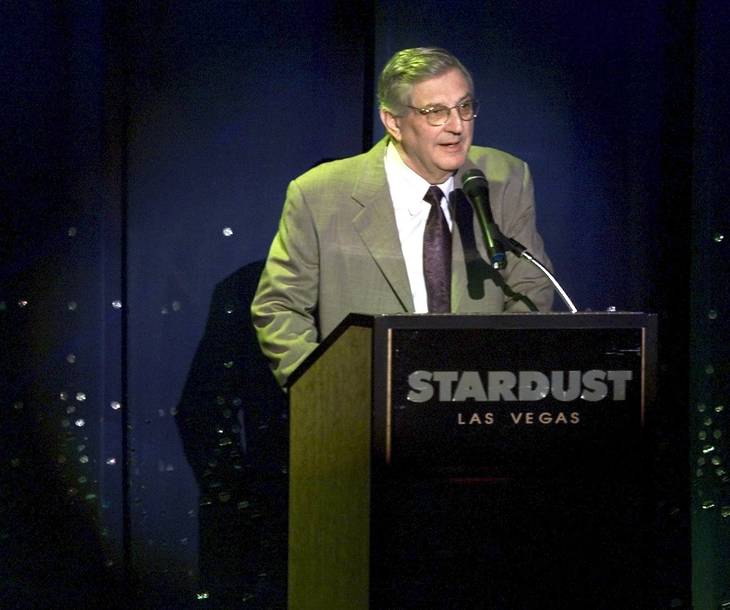 Boyd Gaming Corporation Chairman and CEO William Boyd talks during an entertainment announcement Tuesday, Oct. 26, 1999 at the company's Stardust hotel-casino.