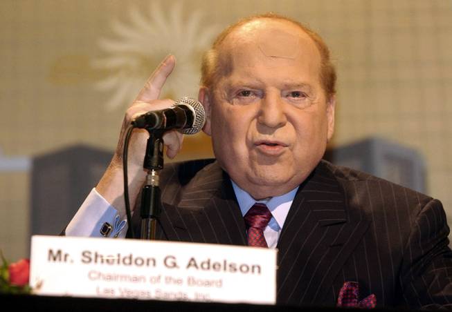 Sheldon Adelson speaks at press conference