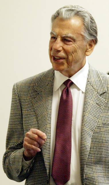 Billionaire investor Kirk Kerkorian is pictured in Las Vegas in this Feb. 24, 2005, file photo. 