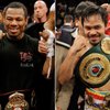 World Boxing Association welterweight champion Shane Mosley, left, said Wednesday that he's in negotiations for a fall fight with pound-for-pound Manny Pacquiao, right.