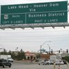The Nevada Department of Transportation has rephrased the sign at Buchanan Boulevard and Nevada Way to let drivers know there are two routes to Hoover Dam. The new sign went up June 3.