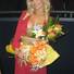 Holly Madison receives congratulatory flowers after her debut performance in Peepshow at Planet Hollywood.