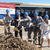 From left, County Commissioner Larry Brown, RTC General Manager Jacob Snow, Mayor Oscar Goodman, City Councilman Steve Ross and RTC Deputy General Manager Tina Quigley ceremoniously break ground for the Centennial Hills Transit Center.