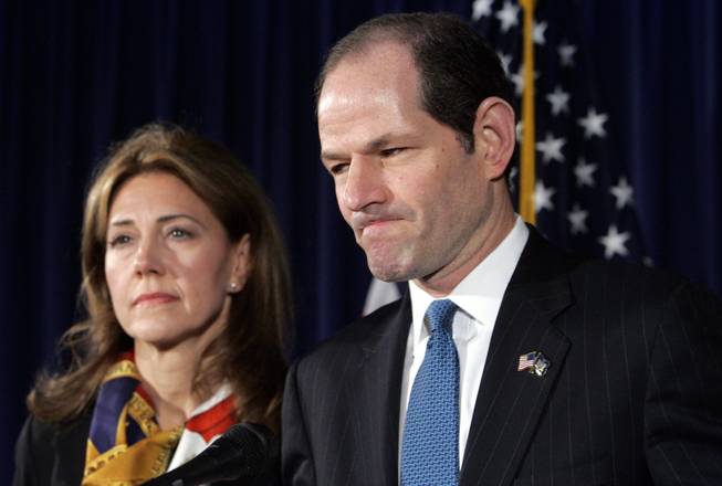 <strong>Name:</strong> Eliot Spitzer<br>
<strong>Position:</strong> New York governor<br>
<strong>When disclosed:</strong> March 10, 2008<br>
<strong>Who with:</strong> Six to eight prostitutes<br>
<strong>Length of infidelity:</strong> Unknown<br>
<strong>How disclosed:</strong> News conference<br>
<strong>Wife at podium:</strong> Yes<br>
<strong>Conduct/emotions at the disclosure:</strong> Stoic, took no questions<br>
<strong>Immediate fallout:</strong> Announced resignation from governor's office on March 12, 2008, amid threats of impeachment<br>