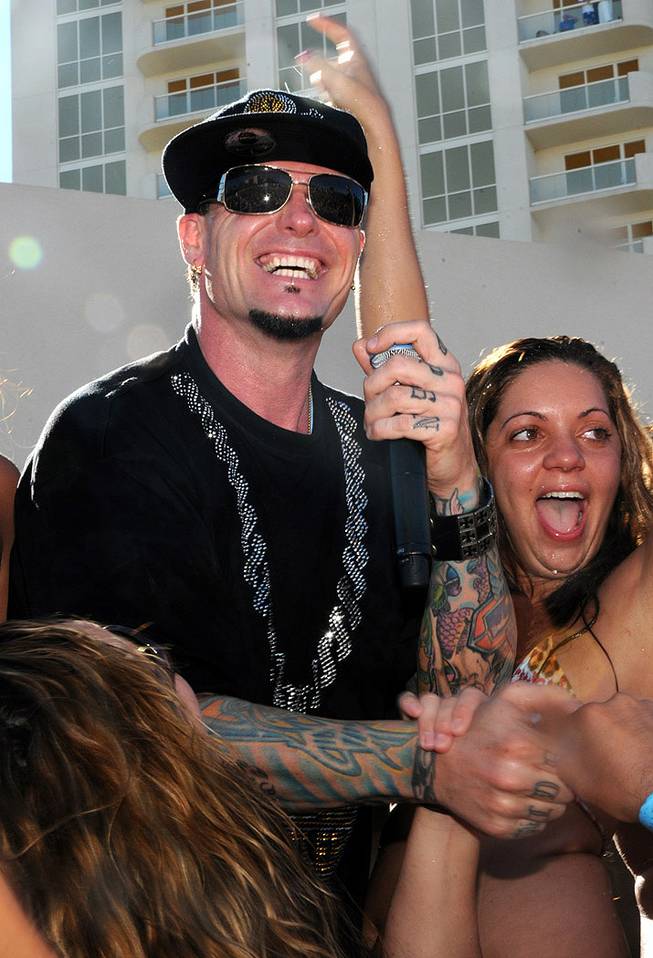 Rapper Vanilla Ice played to the crowd Saturday, July 4, 2009, at Wet Republic at MGM Grand in Las Vegas. He comes back to Las Vegas to host at New York-New York's Rok nightclub tonight, Sept. 4, 2009.