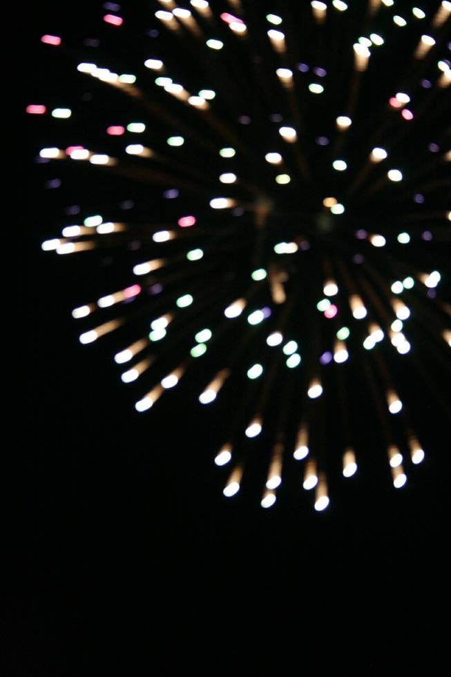 Fireworks light up the sky above the Henderson Water Street District Saturday night. 