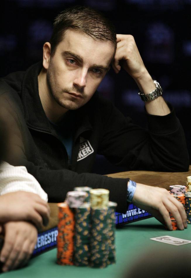Antoine Saout looks up during a hand at the World Series of Poker at the Rio Hotel and Casino in Las Vegas on Wednesday, July 15, 2009.