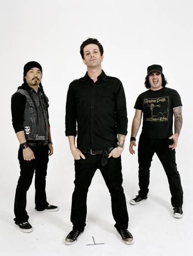 Band members are, from left, Pat Kim, Scott Russo and Steve Morris.
