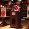 Rep. Shelley Berkley speaks about transportation issues at a press conference Wednesday as U.S. PIRG Field Organizer Jacob Shirk looks on at the Main Street Station Casino.