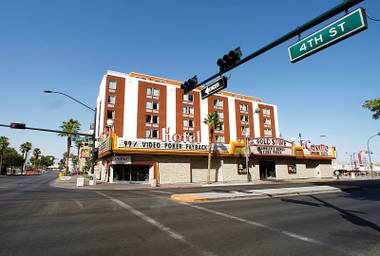 The Gold Spike casino and hotel, seen from Fourth and Ogden streets, in downtown Las Vegas.