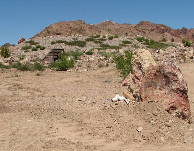Grading for a drainage project is evident at Bootleg Canyon Park in Boulder City. The city had hoped to do the project before the park was completed in 2007, but the funding wasy delayed, officials say.