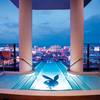 The pool inside the Hugh Hefner Sky Villa Pool at the Palms. At $40,000 a night, the Hugh Hefner Sky Villa is one of the priciest in Vegas. 