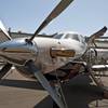 Shiny and sleek: An eight-passenger Pilatus PC-12 MG single-engine plane was among business aircraft on display at the Sept. 10 National Business Aviation Association forum at Henderson Executive Airport.